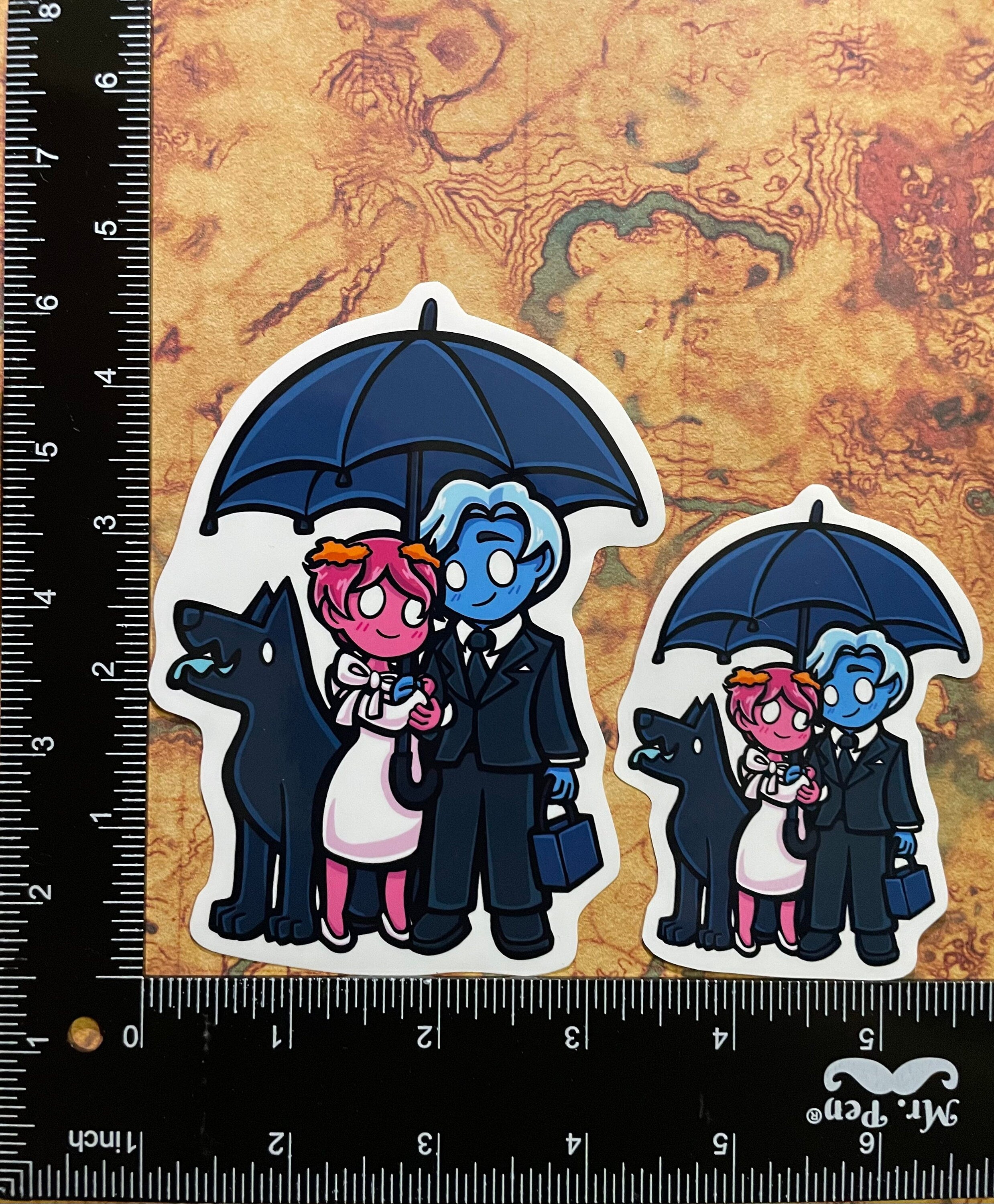 Hades, Persephone, and Cerberus Vinyl Sticker