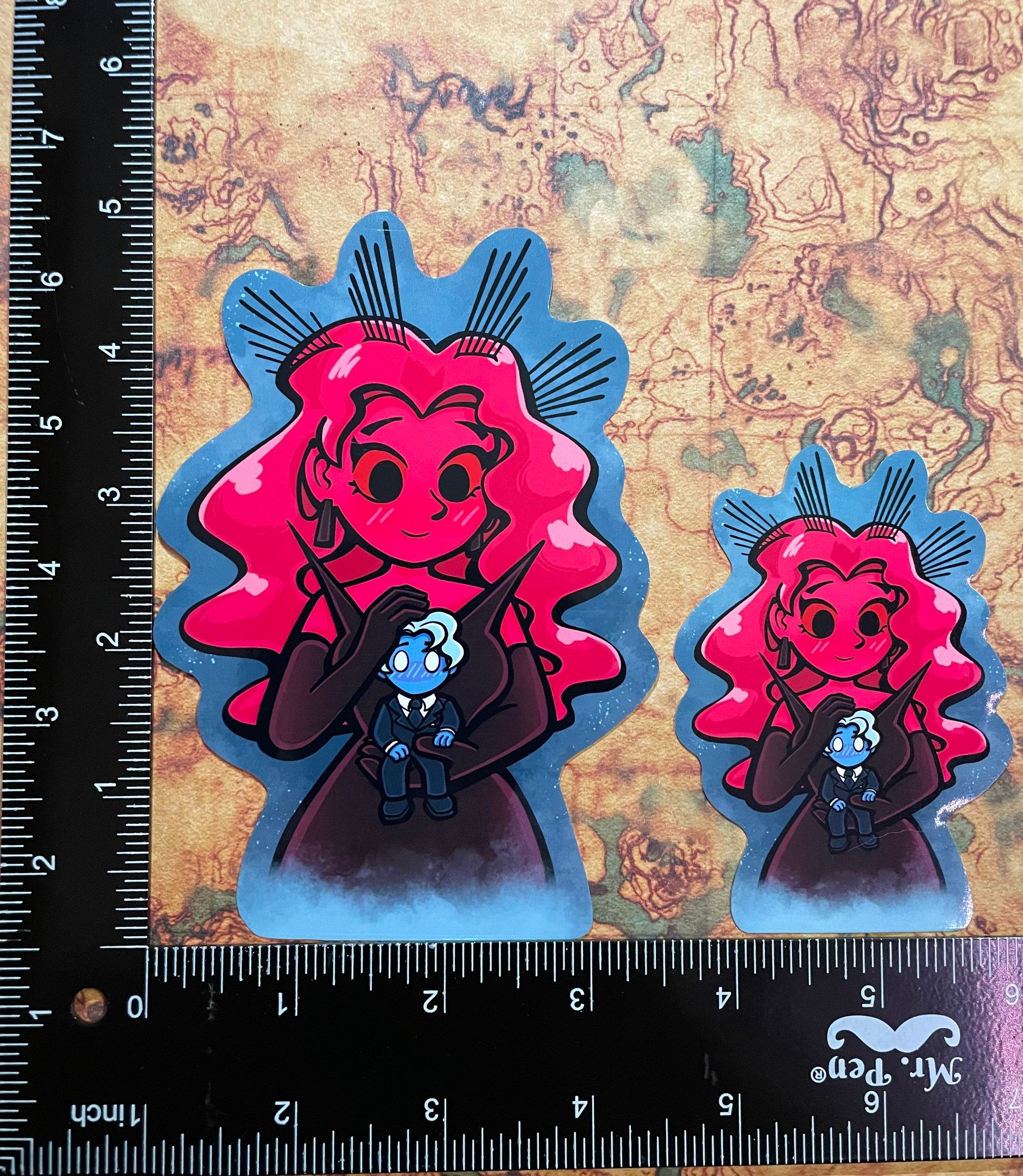 Giant Persephone and Tiny Hades Vinyl Sticker