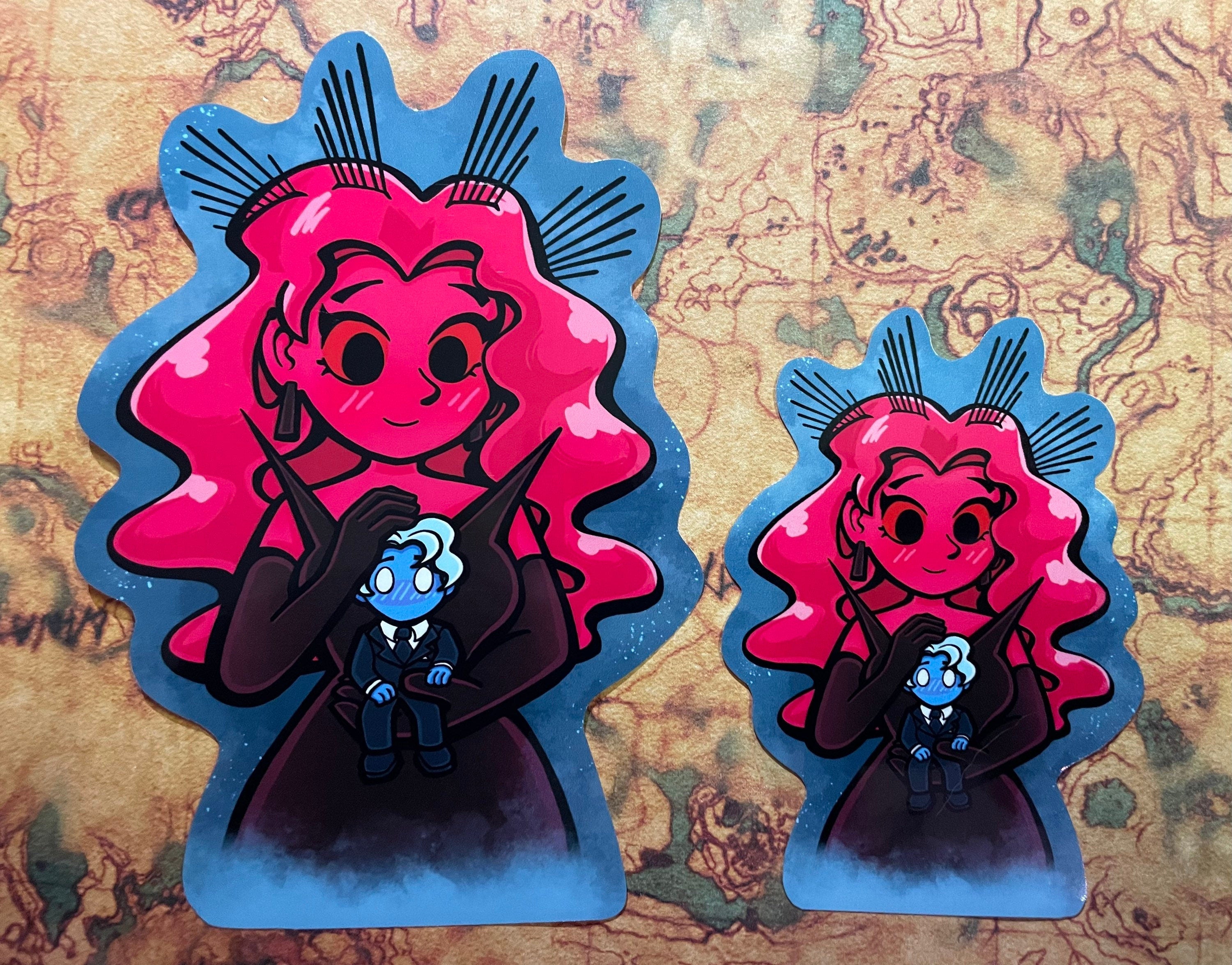 Giant Persephone and Tiny Hades Vinyl Sticker