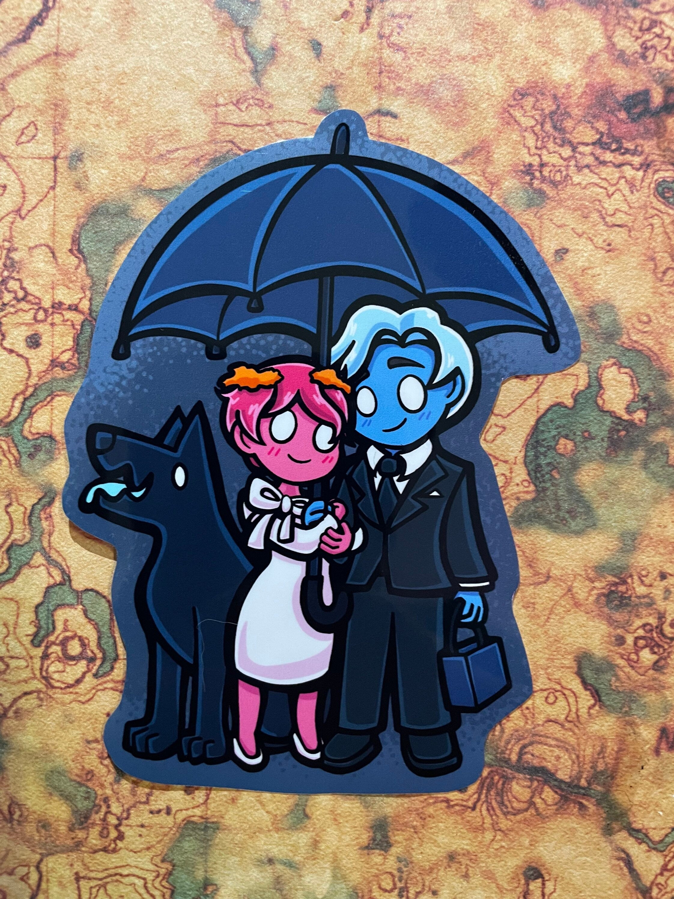 Hades, Persephone, and Cerberus Vinyl Sticker