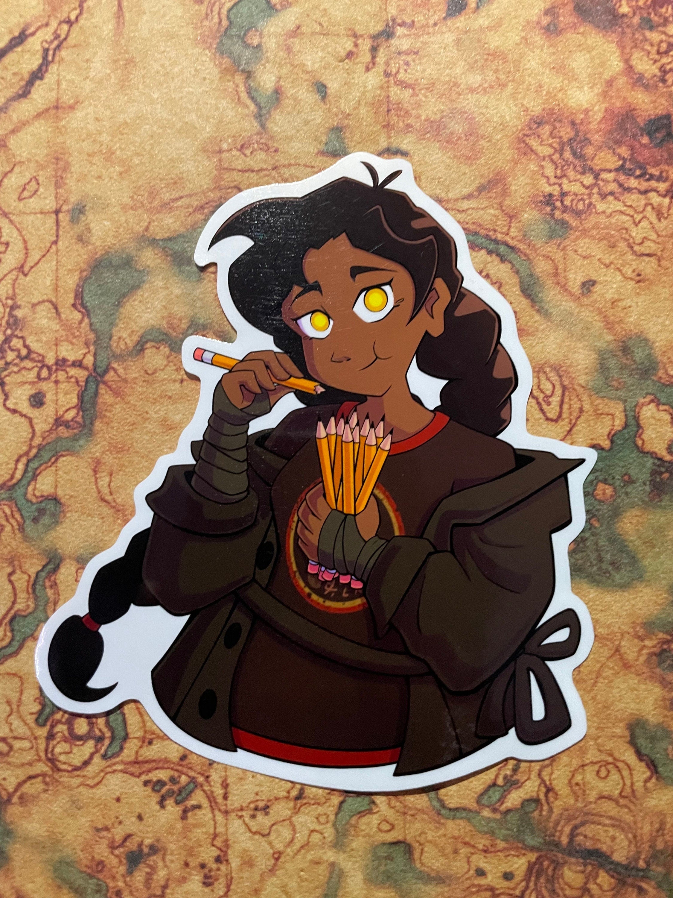 Nona Eating Pencils Vinyl Sticker